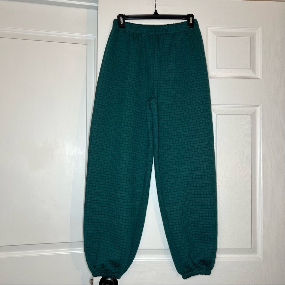 K Princess Polly Arabella Waffle Knit Green Sweatpants Joggers Womens US sz 6